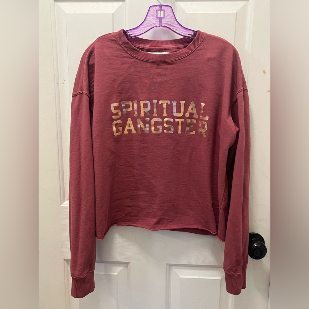 🙏🏾 EUC Spiritual Gangster Women’s Pink Crew Sweatshirt - Sz Large